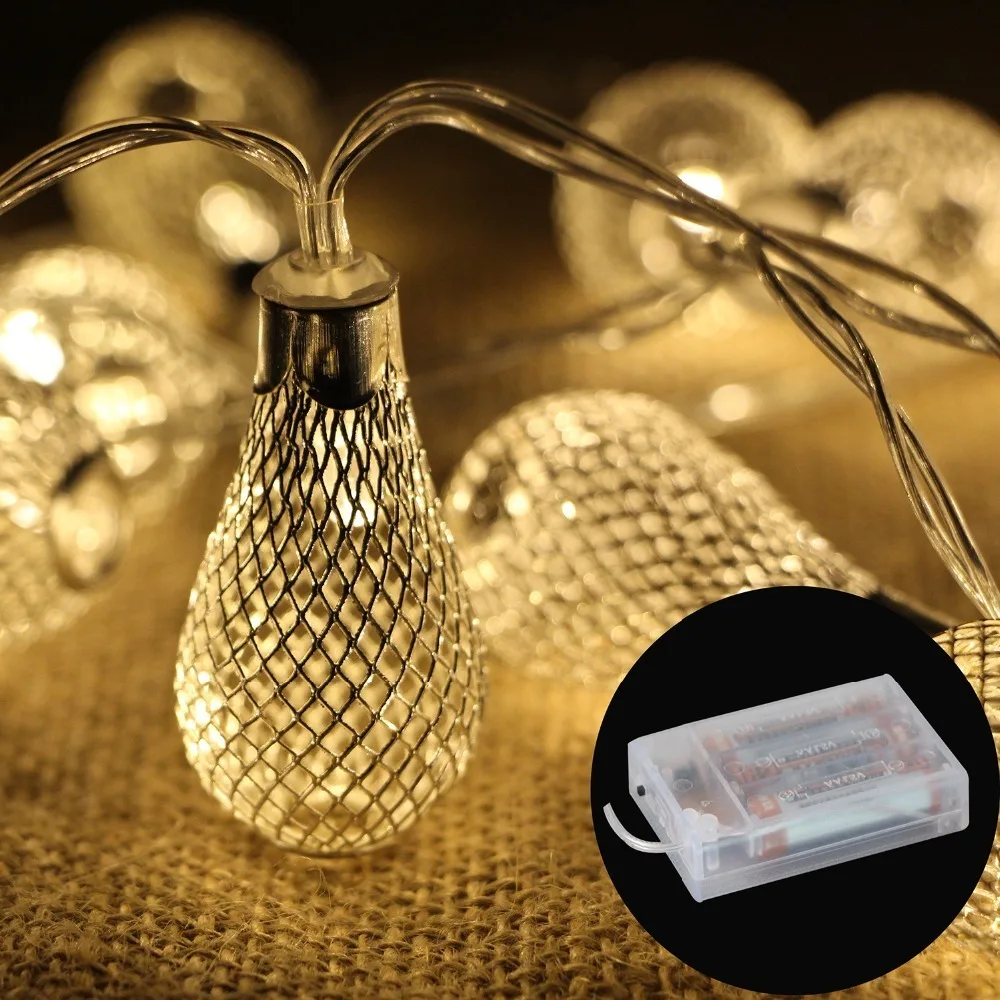 20led Battery Operation Led String Lights Metal Drip Christmas Lights