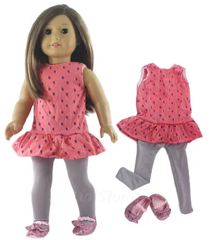 

New Fashion Doll Clothes+1 Tights+1 pairs Shoes for 18 inch American Doll Many Style for Choice