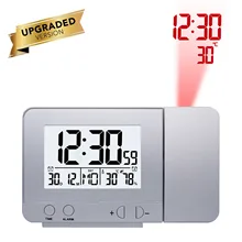Цифровой проекционный будильник комнатный термометр и гигрометр с питанием от батареи двойные будильники для спальни офиса 2 цвета