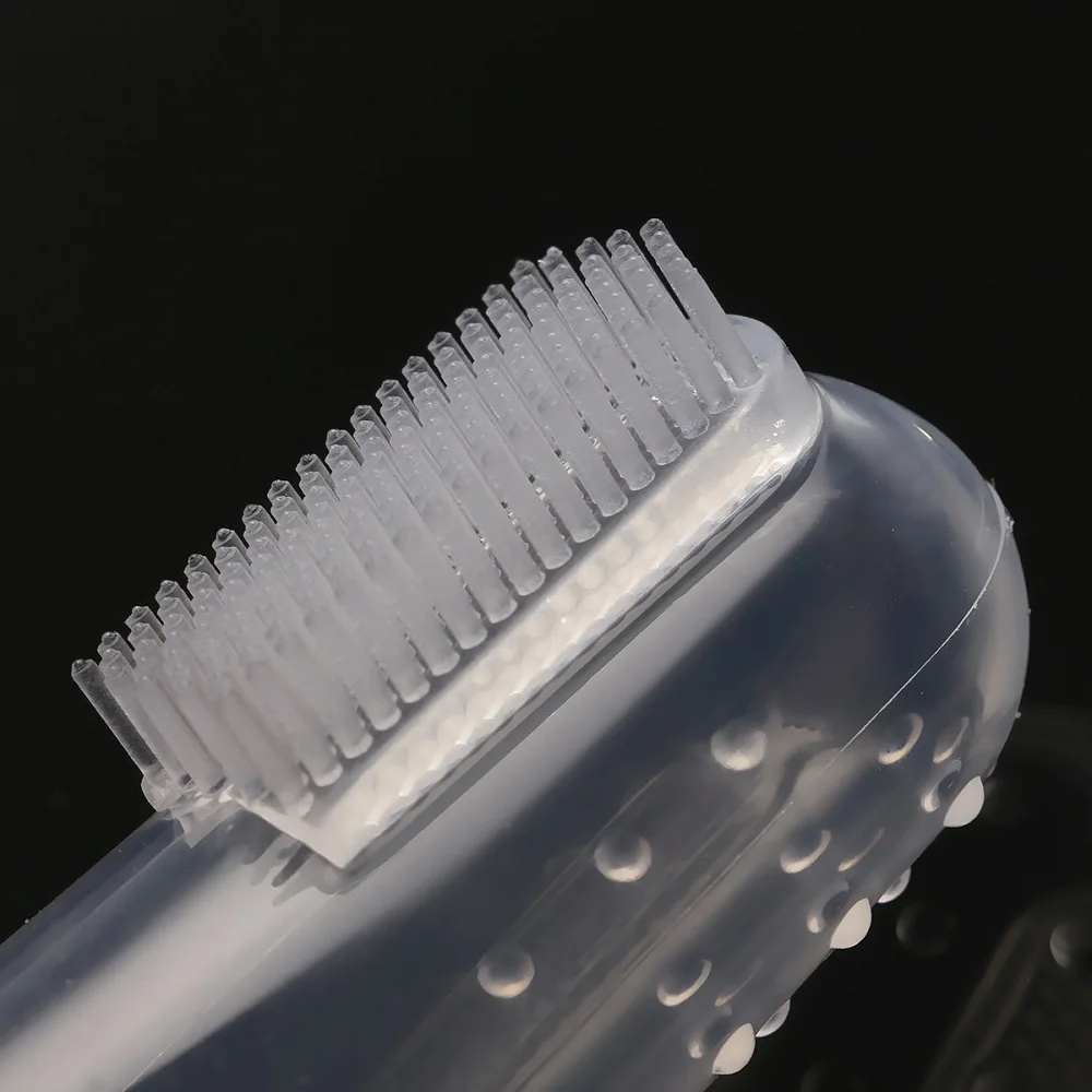 5Pcs Baby Infant Healthy Soft Silicone Finger Toothbrush Teeth Rubber Massager Kids Brush Convenient With Box Three Color Random