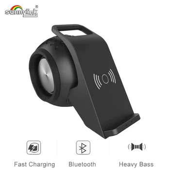 

10W Bluetooth Speaker +Fast Wireless Charger & Cooling Fan Wireless Charging Dock Station Phone Stand Holder for Smart Phones