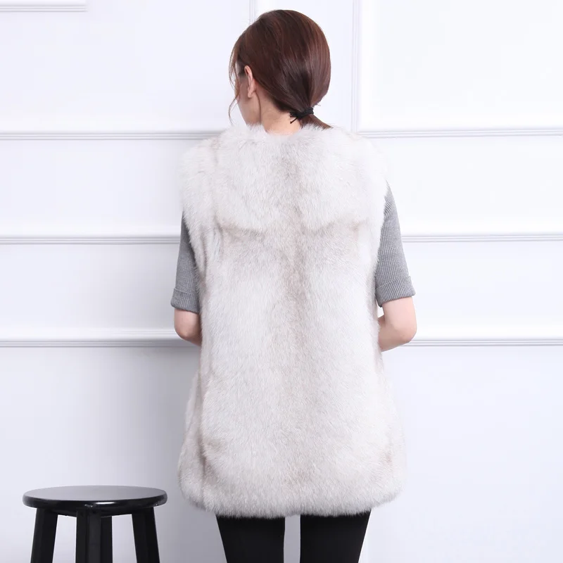 Nouveauté black Gilet Fourrure En Spéciale Manteaux Naturelle Veste Renard De Longue White Offre Vestes Arctique Femmes Vison Vests2019 4gTxA6nq5