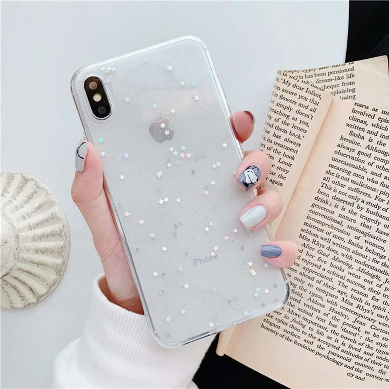 Lovebay блестящие мягкие чехлы из ТПУ для iphone 11 Pro XS Max XR X 8 7 6 6S Plus 5S SE 2020 порошковый