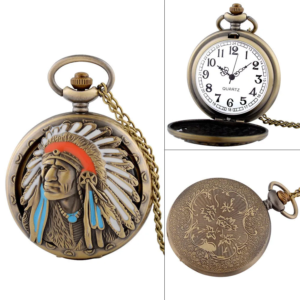 Винтажные бронзовые Fob часы стимпанк карманные часы с цепочкой ожерелье кулон для мужчин и женщин