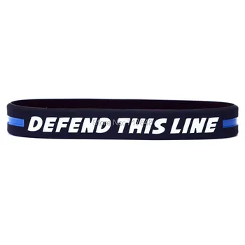 

100pcs Defend This Line with The Thin Blue Line wristband silicone bracelets free shipping by epacket A