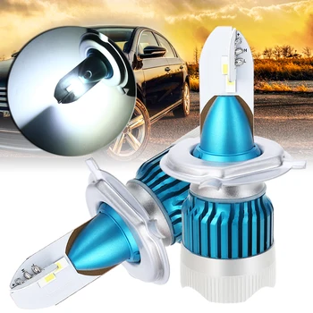 

Mayitr 2pcs H4 60W LED Headlight 3000LM High Brightness Head Lamp Bulb 6500K Waterproof Design for Car Lighting