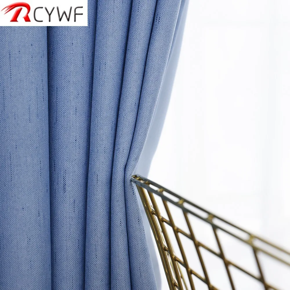 

High shading Thick curtains for bedroom Blackout Curtains For Living room Faux Linen drapes for kitchen Customized