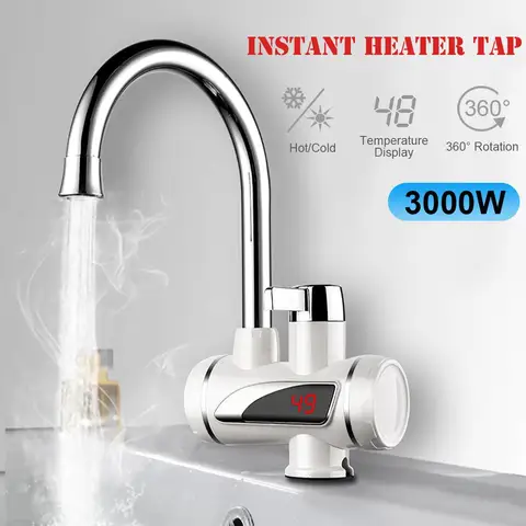 Digital de Temperatura Quente da Cozinha Display Aquecedor Elétrico Torneira Aquecimento Frio Instantânea Água 220 v 3000 w