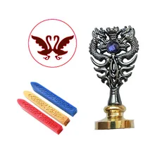 Подпись индивидуальная восковая печать комплект печатей Лебедь любовь металлический Дракон ручка Винтаж Свадебные приглашения(дракон черный