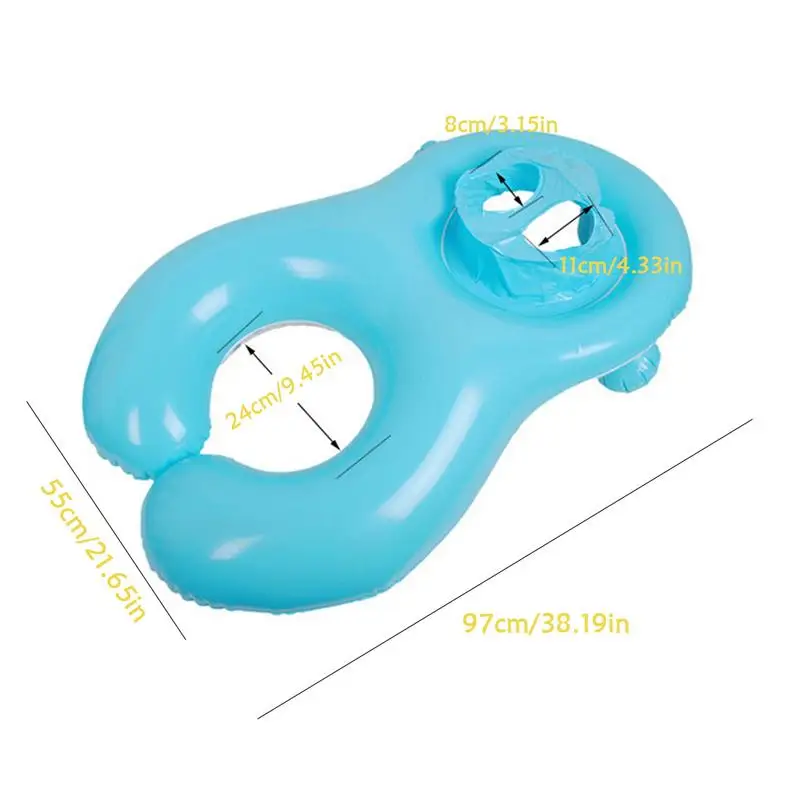  Parent-Child Interactive Swimming Ring Infant Baby Seat Cushion Thickened With Awning Mother Child 