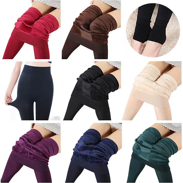 

2019 New Women Heat Fleece Winter Stretchy Leggings Warm Fleece Lined Slim Thermal Pants LBY2018