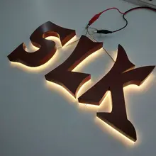 На заказ открытый 3d Солнечный светодиодный свет с подсветкой из нержавеющей стали для рекламных знаков