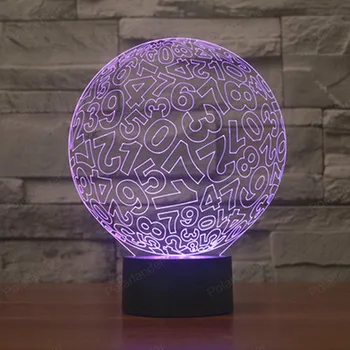 

7 colors changing 3D lights advertising creative gifts lights touch LED Lamp Circle digital 3D lights gradient visual lights