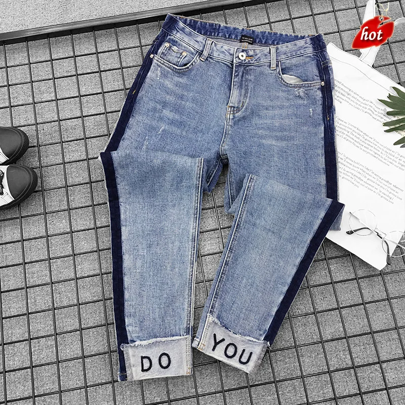 Новинка 2018 года для женщин большой джинсы рваные джинсы Хлопок Винтаж Высокая талия Джинсы бойфренда для дамские шаровары O8R2