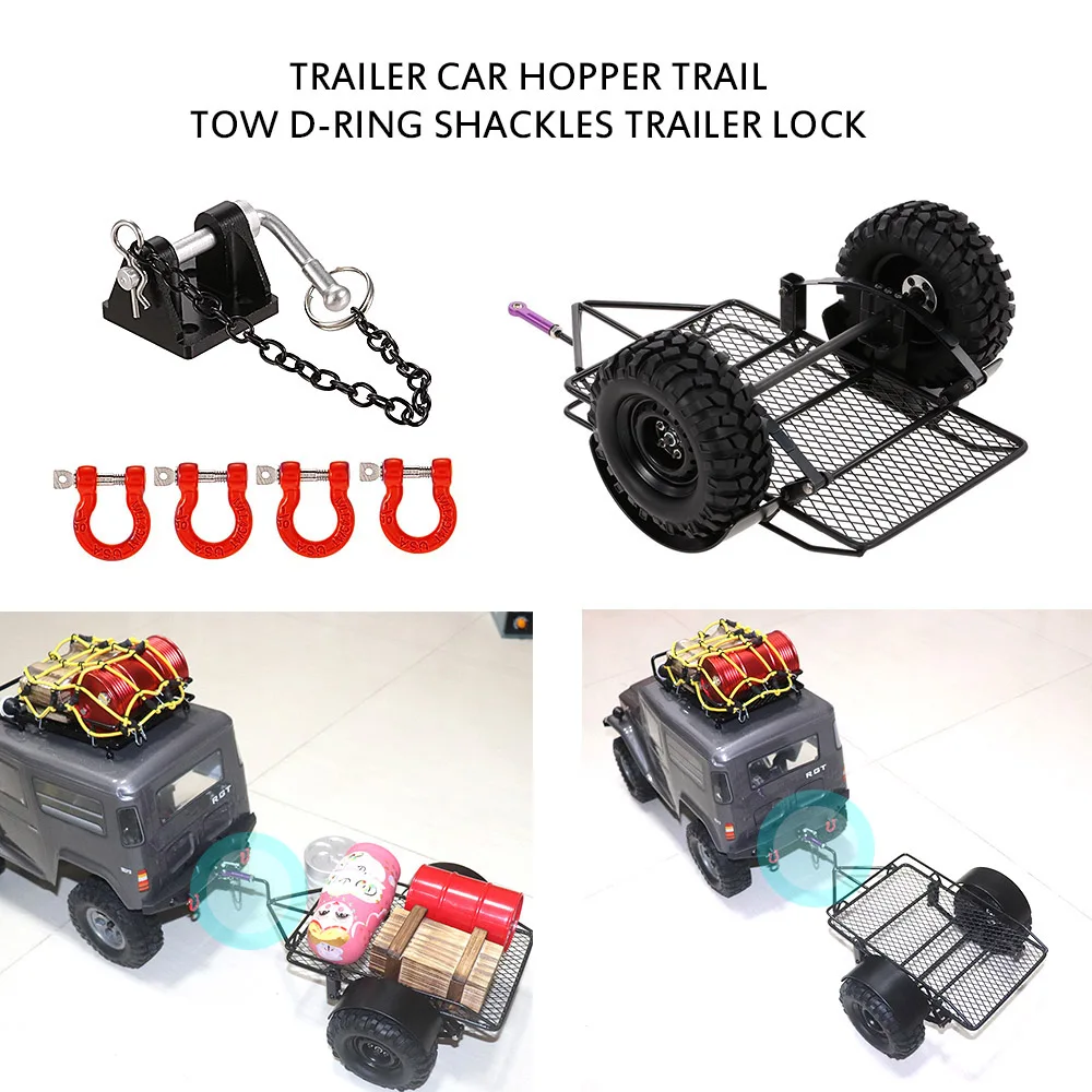 

High Quality Metal RC Cars Trailer for 1/10 Traxxas HSP Redcat RC4WD Tamiya Axial SCX10 D90 HPI RC Crawler