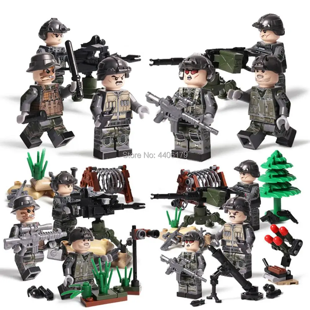 

hot LegoINGlys military WW2 Special forces Border assault war MOC Building Blocks model mini army figures guns bricks toys gift