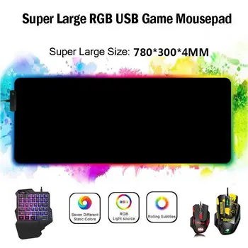 

EastVita Large RGB Colorful LED Lighting Gaming Mouse Pad Mat for PC Laptop RGB backlit effect r20