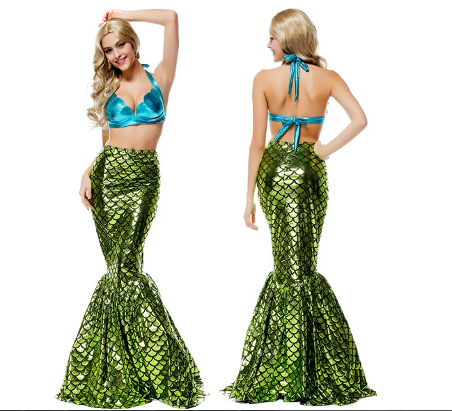 

Free shipping skirt+bra mermaid cosplay fancy sexy high quality princess ariel costume party carnival halloween set
