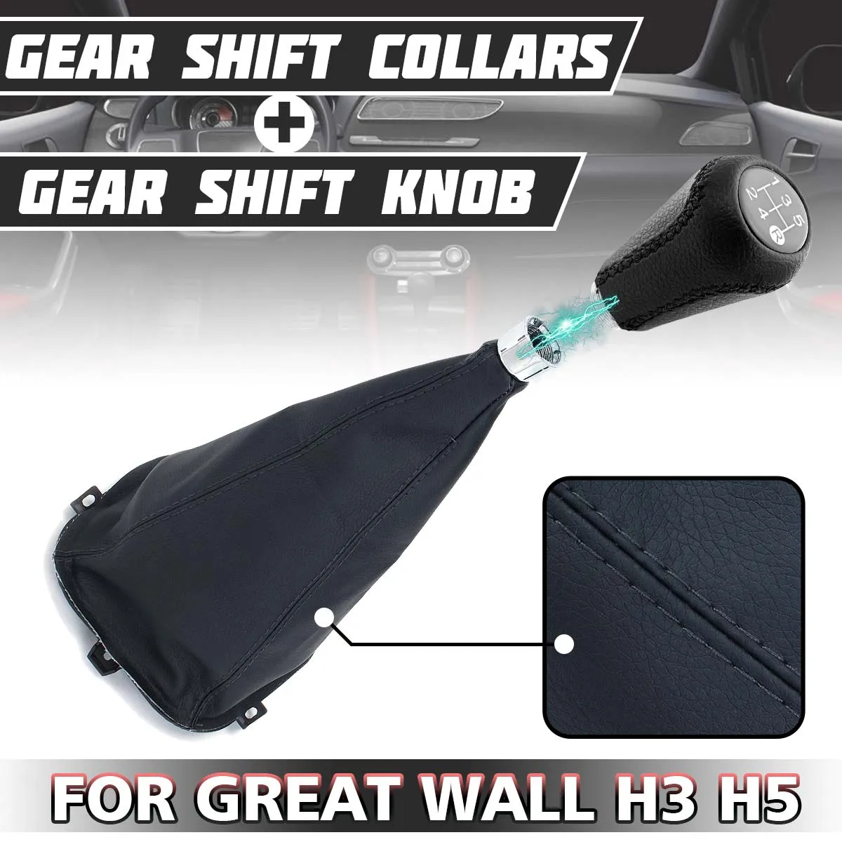 

Gear Shift Collars Gear Shift Lever Dust Cover Anti-dust 5 Speed Gear Shift Knob For Great Wall Hover H3 H5 2010 2011 2012 2013