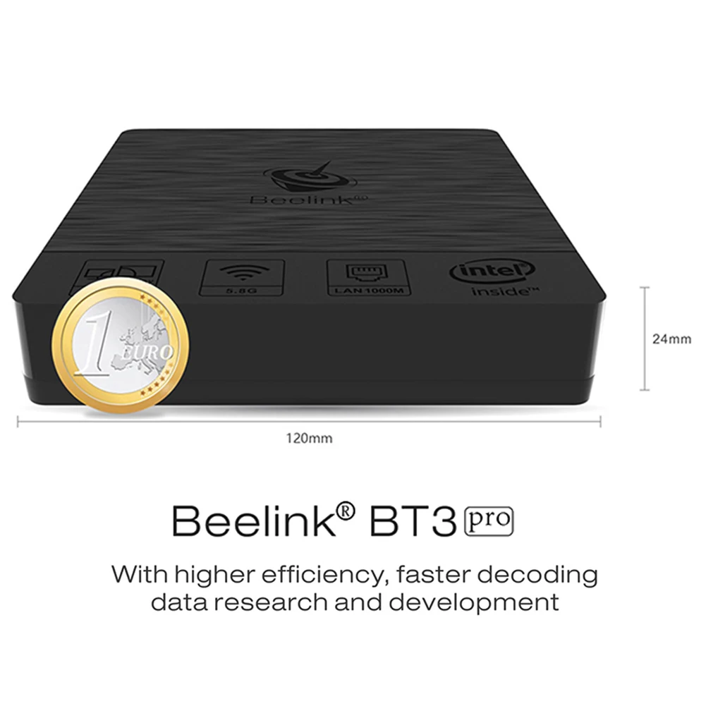 FULL-Beelink Bt3 Pro Ii Мини ПК Intel Atom X5-Z8350 2,4/5,8 ГГц двухдиапазонный Wifi Bluetooth 4,0 Ethernet 1000 Мбит/с 4 Гб Ram 64 Гб Rom