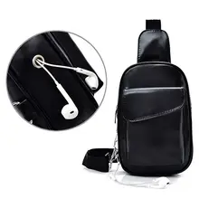 Модная мужская сумка через плечо Повседневная сумка из искусственной кожи Сумка через плечо для мальчиков Подростковая сумка-почтальон мини с разъемом для наушников