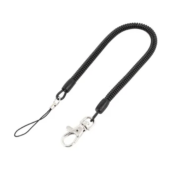 Flexible snap hook elastic cord strap belt strap black wrap Chain Straps Keychain Phone Hang Rope