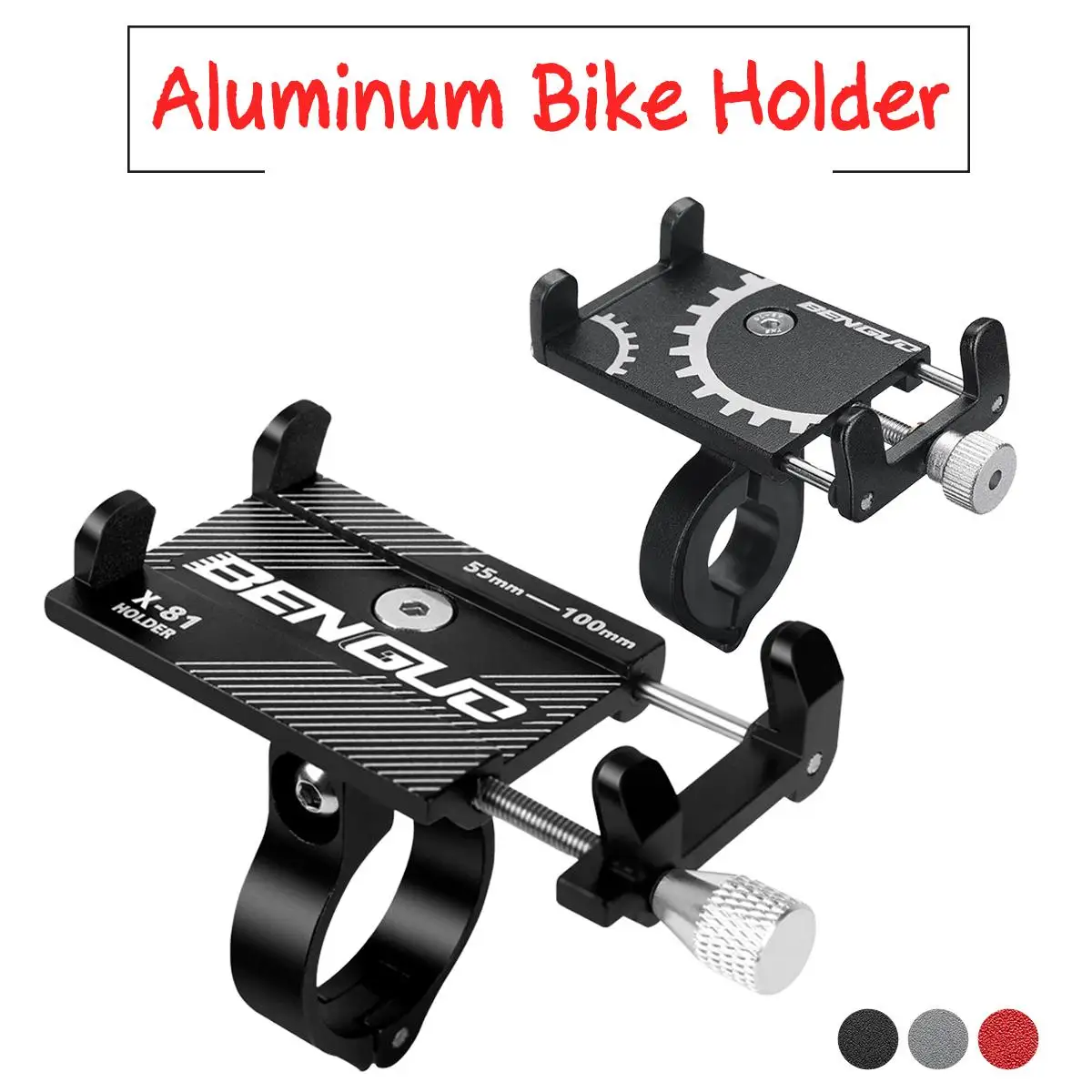 

Aluminum Bicycle Bike Phone Holder Clip For 2.2-6.2 inch Smartphone Adjustable Support GPS Motorcycle Phone Stand Mount Bracket