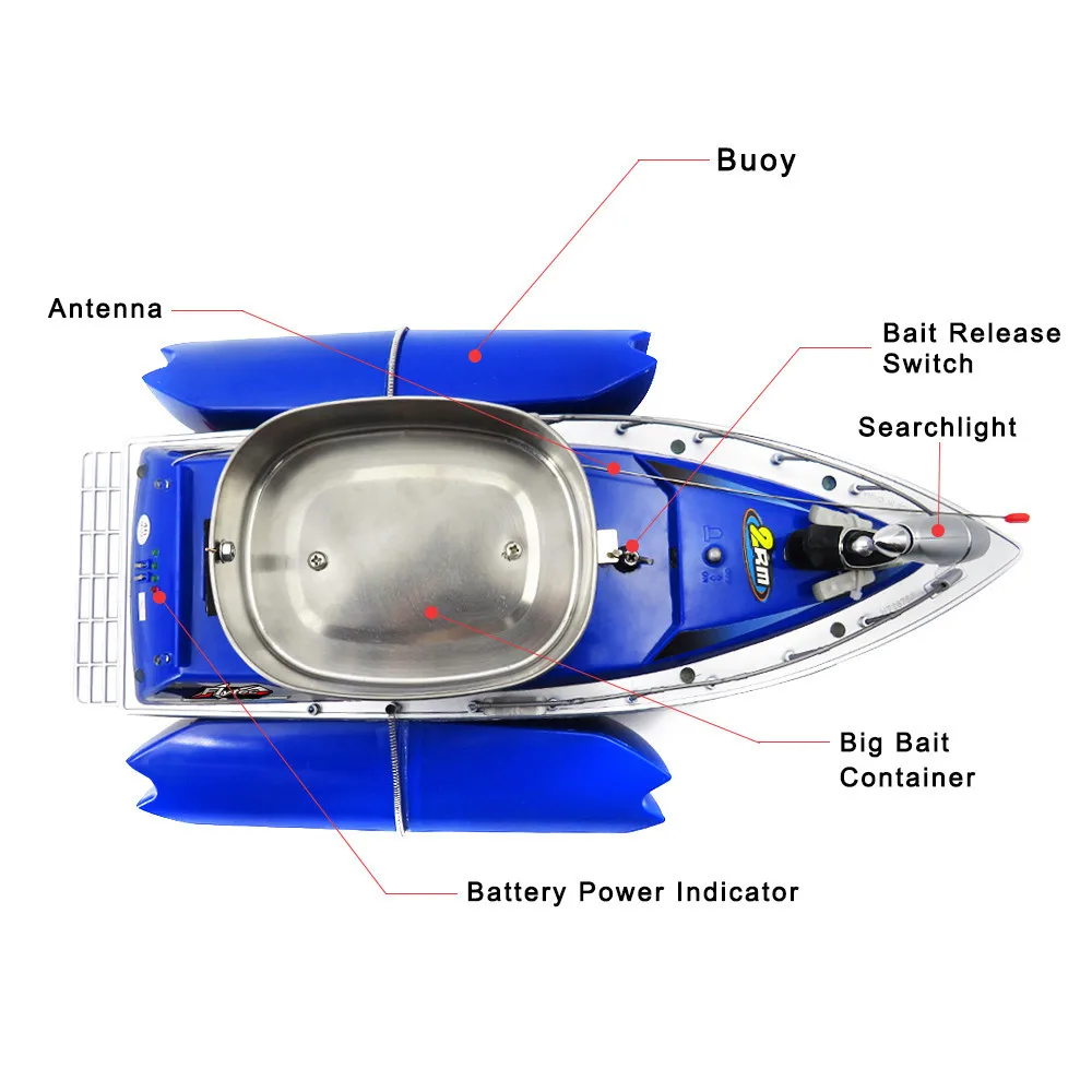Flytec 2011-3 RC Boat Intelligent Wireless Electric RC Fishing Bait Boat Remote Control Fish Finder Ship Searchlight RC Toys