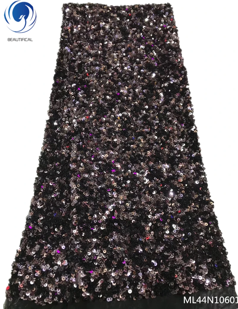 

BEAUTIFICAL fabric french lace sequins african 2019 fabric sequins mesh net lace fabric new lace ML44N106