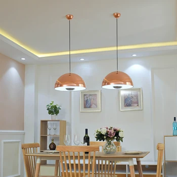 

Nordic Rose Gold Hanging Lights Restaurant Bedroom Bar E27 Pendant Light Originality Modern lamp Led Aluminum Luminaire