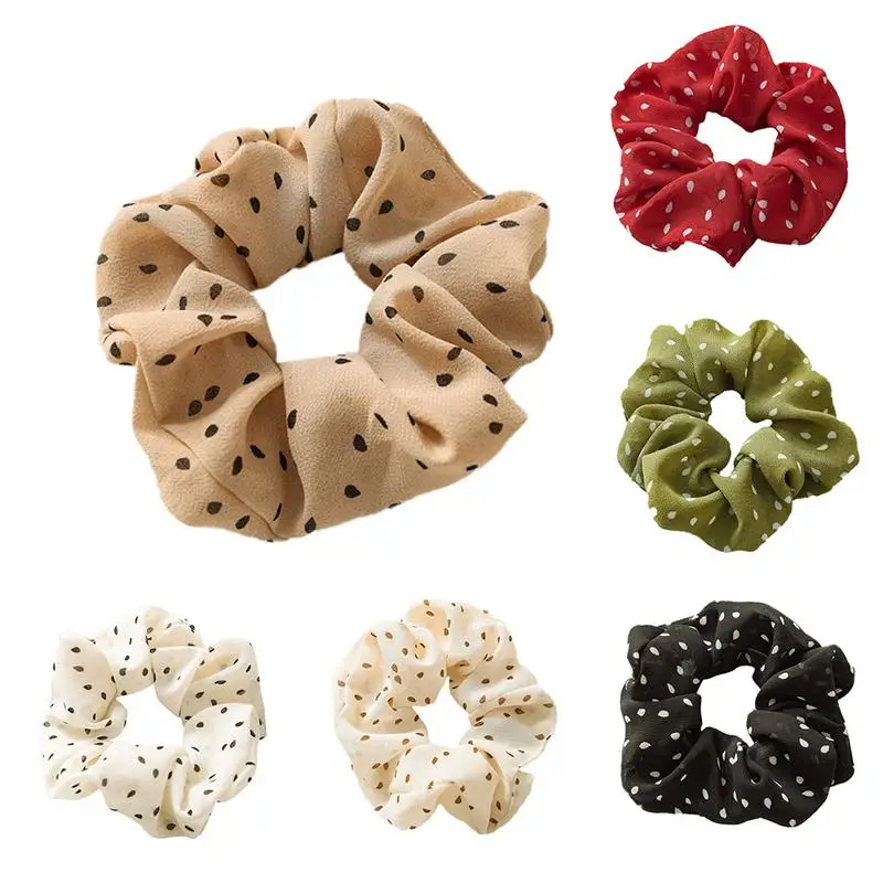 

Hair Band Dots Chiffon Women's Elastic Hair Rope Ring Ponytail Holder Sweet Fashion Hair Ring Female Hair Accessories Headwear