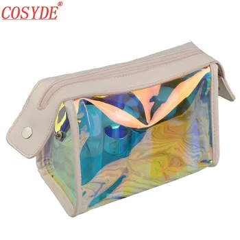 

2020 New Laser Cosmetic Bag PVC Womens Travel Cosmetic Bags High Quality Makeup Bag Neceser Beautician Luxury Brand Toiletry Bag