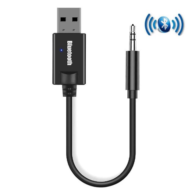 ABS Shell Car Wireless Bluetooth5.0 Receiver 3.5MM Aux USB Audio Adapter  For