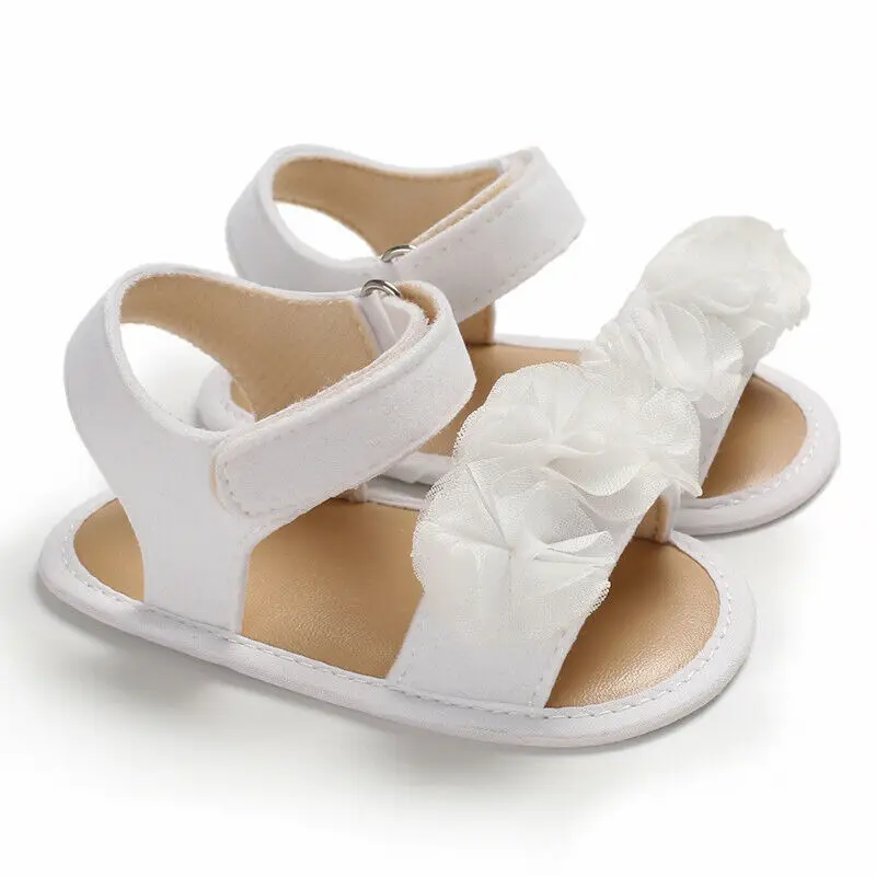 0-18M New Summer Infant Kids Baby Girl Shoes Flower Solid Leather Sole Soft Baby Causal Shoes 5 Colors