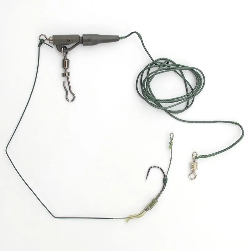 

Carp Fishing Hair Rig Quick Lock Lead Clip Ready Made Carp Rig Leadcore Tied Curve Shank Fishing Hooks Size 2# 4# 6# 8#