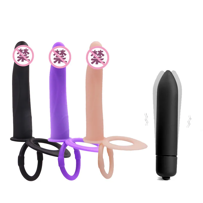 Vibration Bullet Double font b Dildo b font Vibrator for Women Lesbian Vaginal Massager Anal Plug