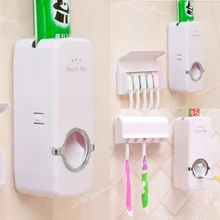 Совершенно стиль автоматический дозатор зубной пасты+ 5 держатель для зубной щетки, настенный держатель для ванной комнаты, самостоятельное приспособление для выдавливания зубной пасты