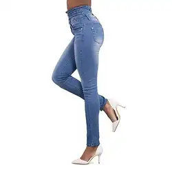 2018 новые и модные женские осенние и зимние стильные Стрейчевые джинсы с высокой талией, неотразимые сексуальные узкие брюки-карандаш