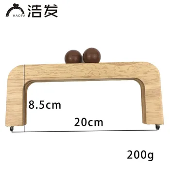 

HAOFA Accessories For Bags Wooden Bag Accessories DIY Ladies Smooth Wooden Handbag Purse Frame Circular Handle Wooden Bag Frame