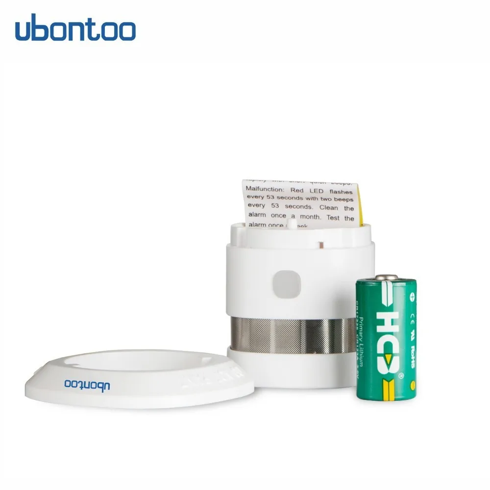 Ubontoo Zwave Smoke Detector Security Fire Alarm High Sensitivity Z-wave Sensor Smart Home System EU Z wave 868MHz