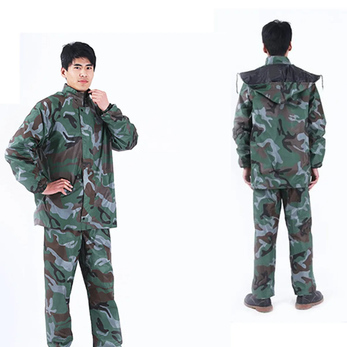 

Waterproof PVC Men Motorcycle Poncho Adult Camouflage Raincoat Suit Hiking Fishing Rain Gear Impermeable Women Bike Rainwear