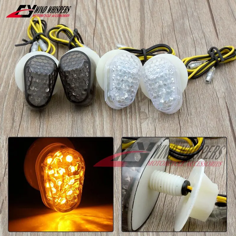 

Motorcycle LED Flush Mount Blinker Turn Signals Indicators For Yamaha YZF R1 R6 R6S R3 R6S FZ1 FZ6 FZ8 FAZER XJ6 MT03