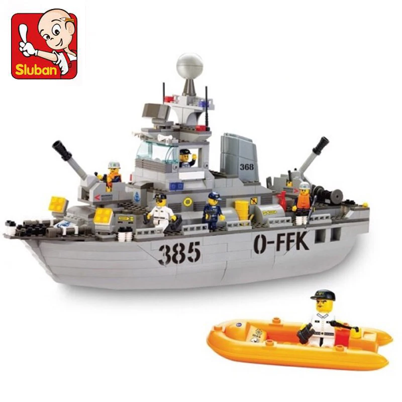 

Sluban B0125 Army Navy Military Destroyer Ship Warship 3D Model DIY Building Blocks Bricks Assembly Toy fit Legoings no Box