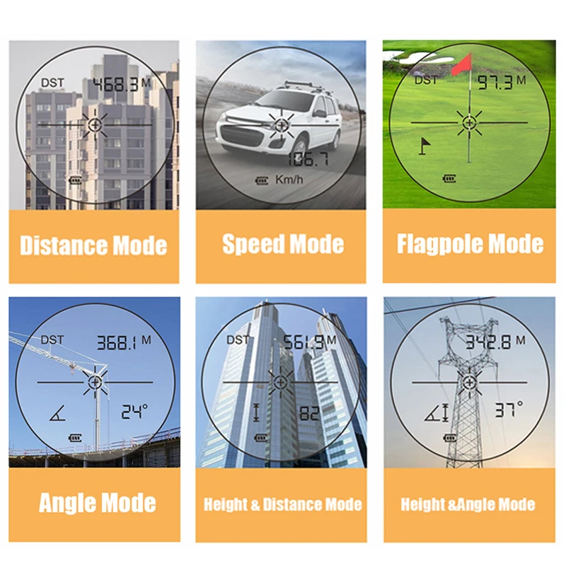 600 M مناظير Rangefinder تتراوح altimetry/سرعة/قياس المكاني سارية العلم المسح مع الليزر Rangefinder وظيفة