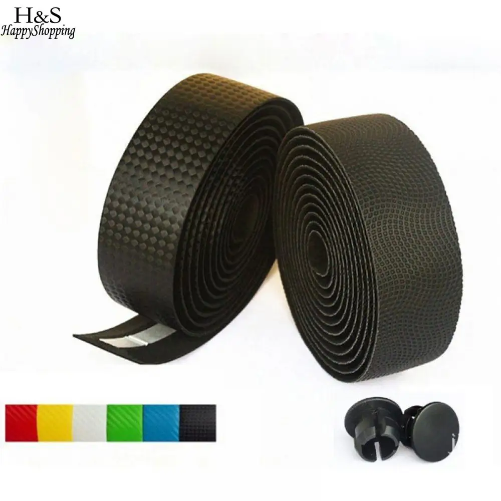 

2M Road Carbon fiber Bike HandleBar Tape Cycling Race Bicycle Grips MTB Cork Handlebar Tape +2 Bar Plugs Mountain belt straps