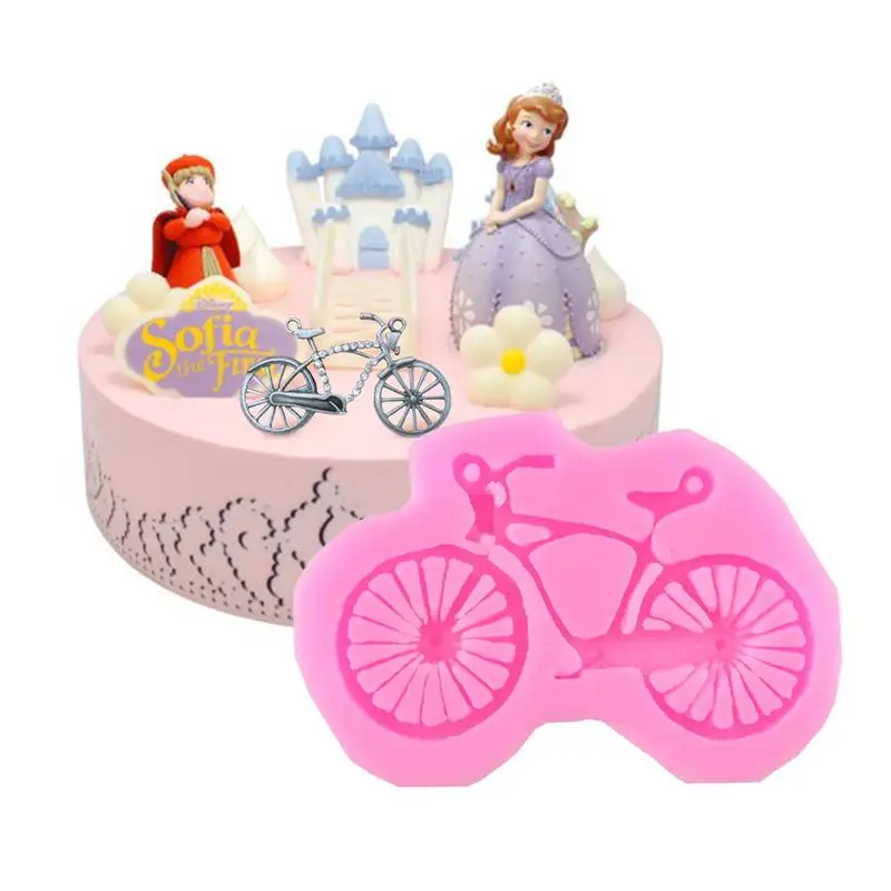 

Cartoon Mountain Bike Bicycle Shaped 3D Liquid Silicone Fondant Cake Mould