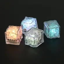 Вечерние 12 шт. DIY цветные яркие кубики льда со светодиодами, Праздничные рождественские украшения, светодиодный ночник, светящийся свет, питьевые кубики льда, семь цветов