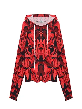 

Fashion Women Sweatshirt 2018 Hot Sale Hoodies Red Camouflage Crop Hoodie Long Sleeve Jumper Hooded Pullover Coat Casual Top