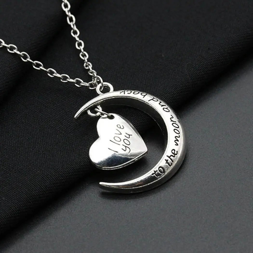 

New Fashion Women Moon Heart Shape Charm Wedding, Evening Party, Banquet, Gift, Dating Pendant Jewelry Necklace