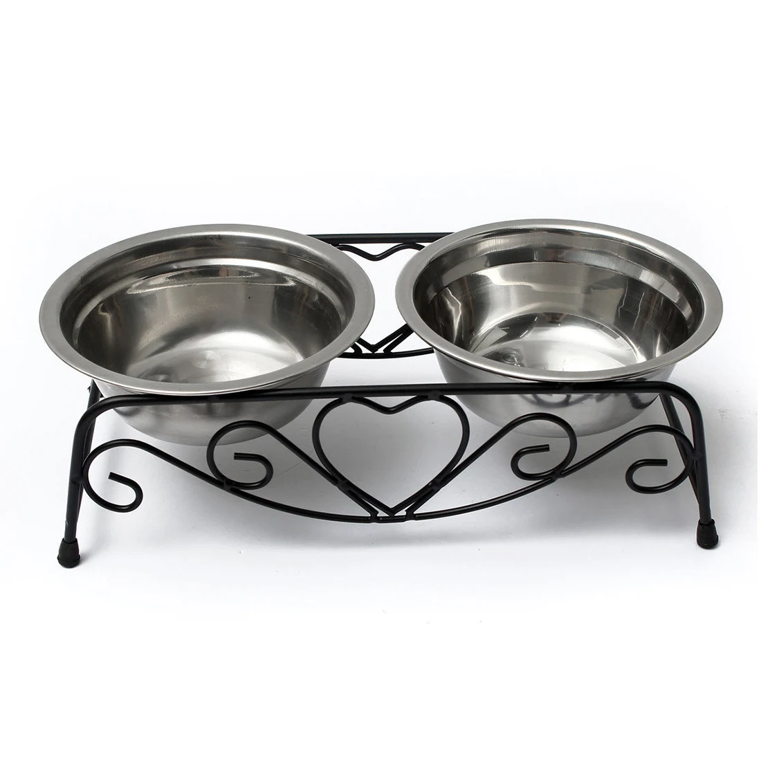 

Stainless Double Dog Bowl + medium bowl metal bowl waterer stand